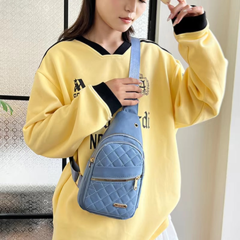 Chest Bag 2025 Ladies Waterproof Oxford Cloth Chest Bag Women Small Sling Backpack Anti-Theft Pouch Shoulder Bag